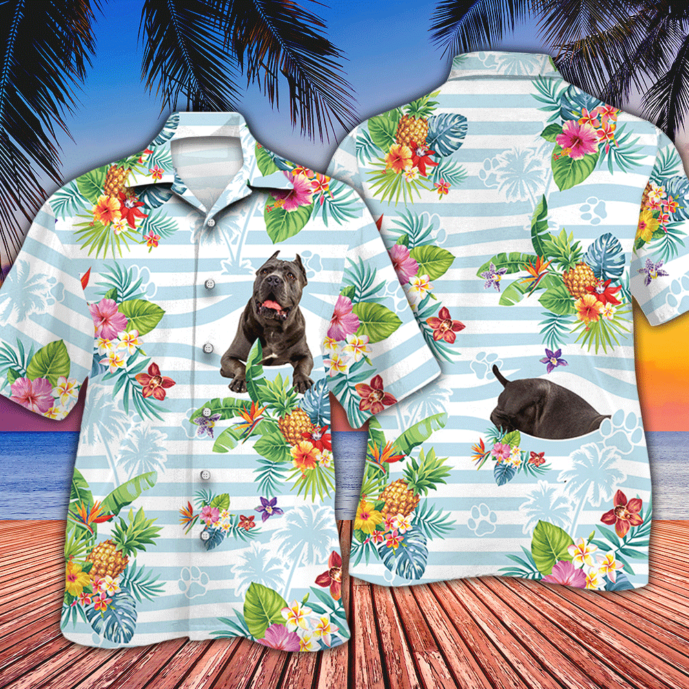 Cane Corso Dog Lovers Striped Hawaiian Shirt Ha65691