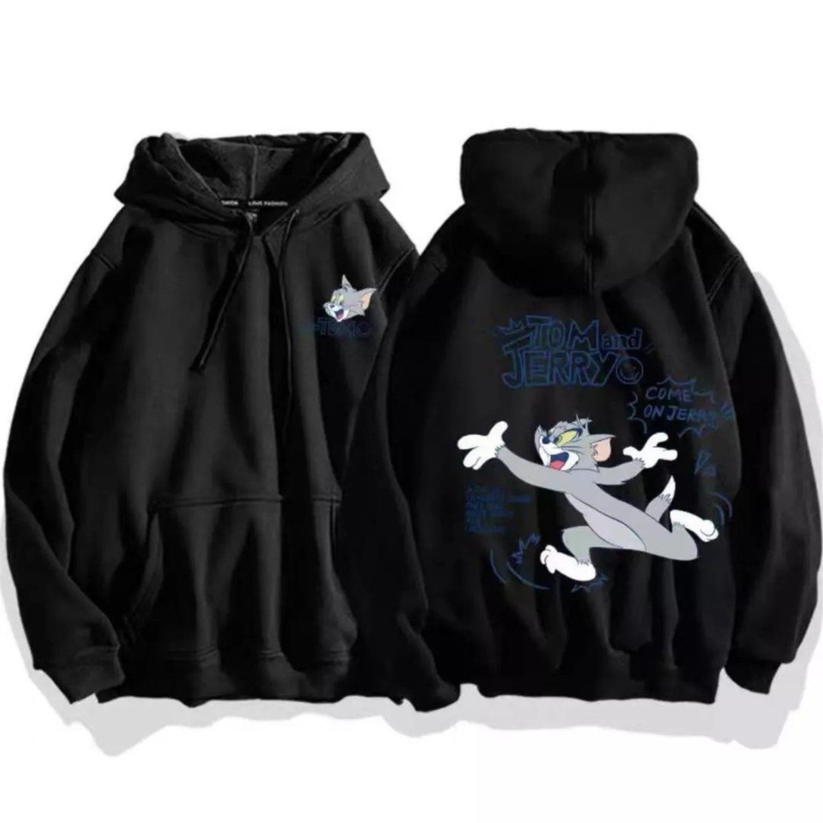 Cute Cartoon Cat Print Hoodie Women Fashion Winter Autumn Mouse Tops Ulzzang Black Harajuku Pullover Hooded Hoodie Sweatshirts alx