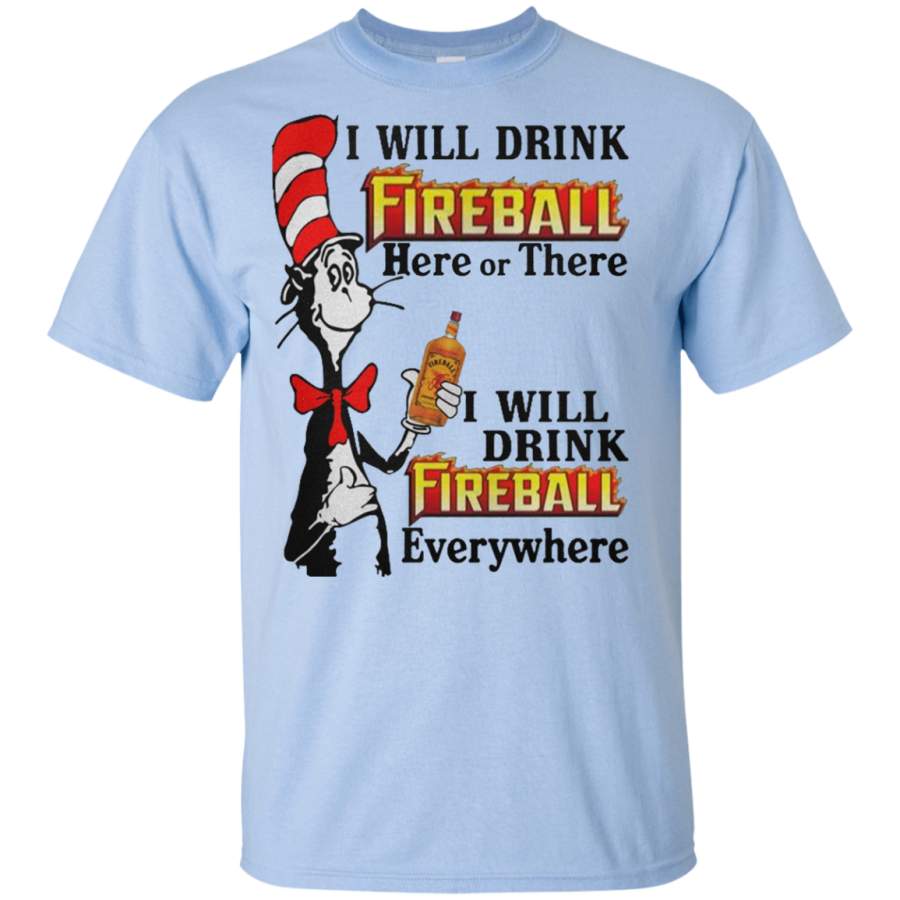 AGR Kid’s Drink Fireball Shirt I Will Drink Fireball Everywhere Tshirts