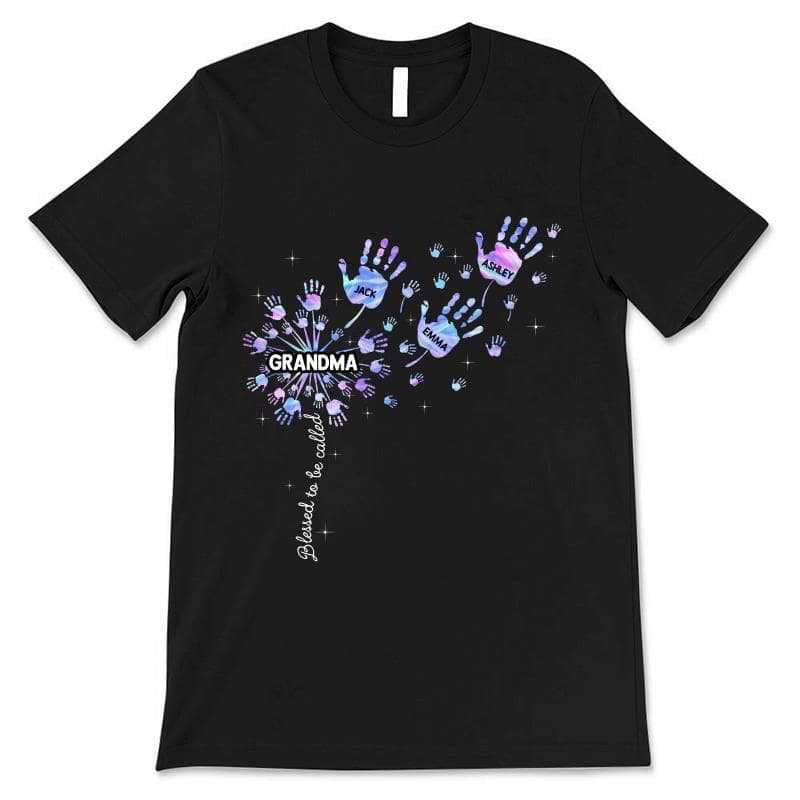 Dandelion Handprints Mom Grandma Personalized Shirt – Katheri Store