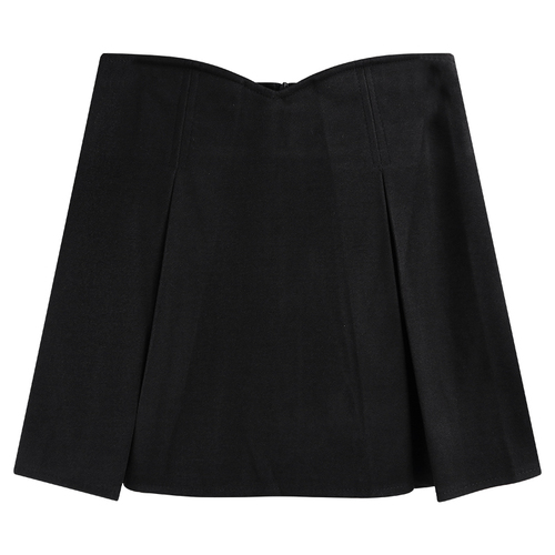 2021 Spring and Autumn New Female High Waist Design Niche Black Wool Temperament Pleated Skirt alx
