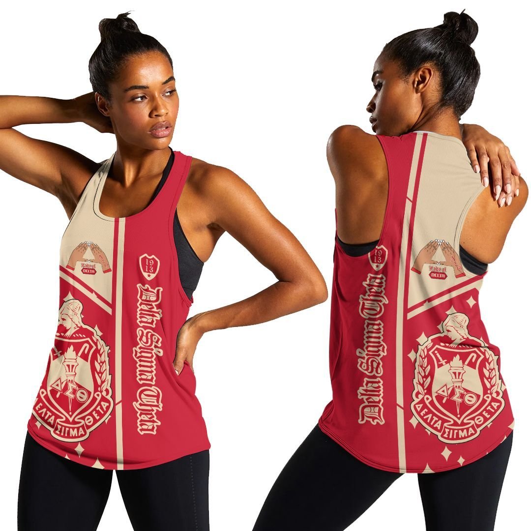 Wonderprint Tank Top Delta Sigma Theta Hand Sign Racerback Tank