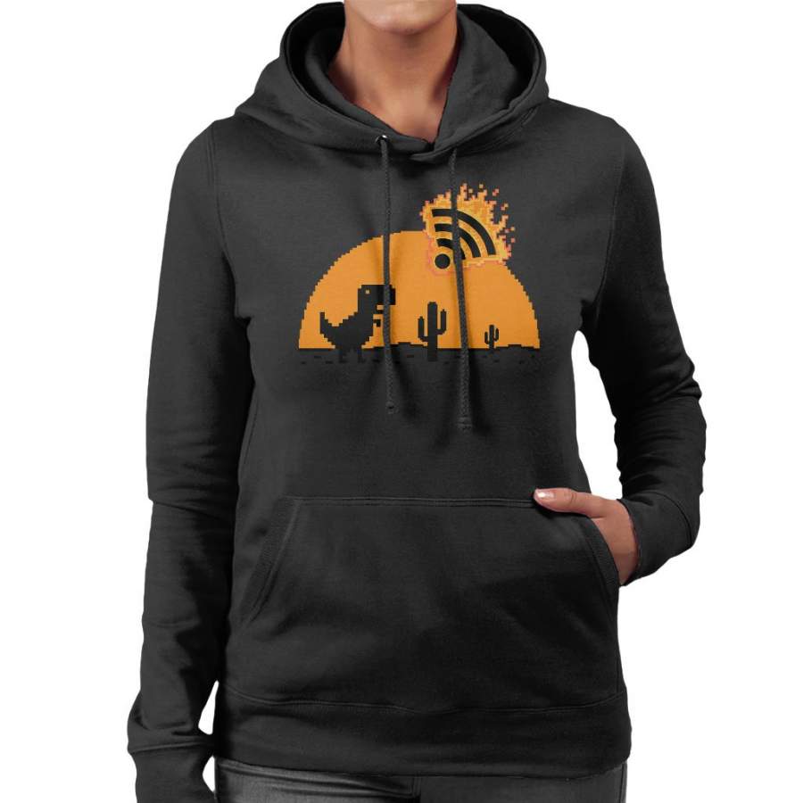 The Lost Wifi Dinosaur Women’s Hooded Sweatshirt