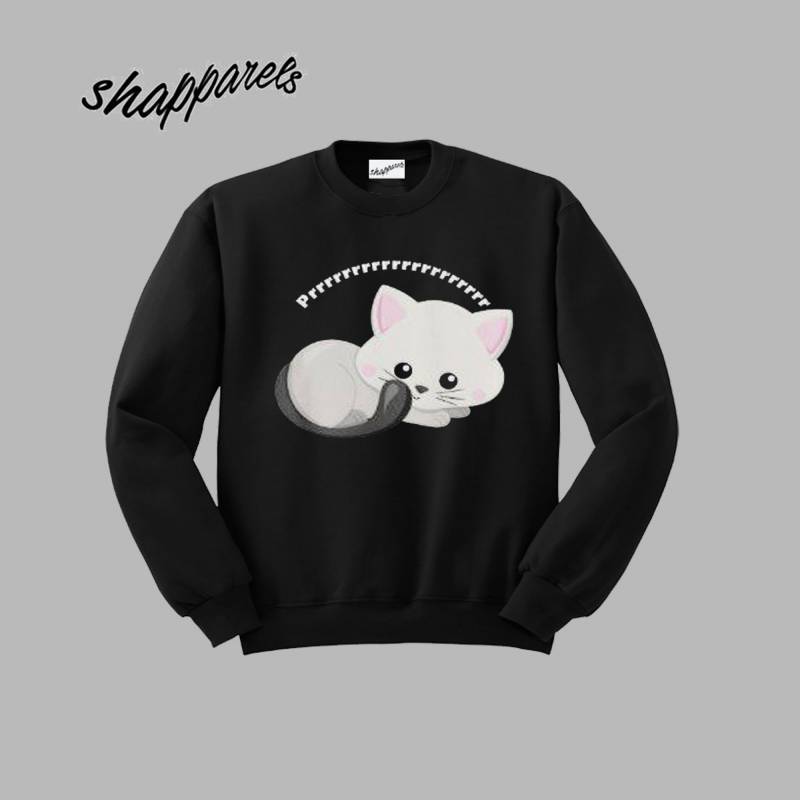 Adorable White Kitten Prrrr Sweatshirt