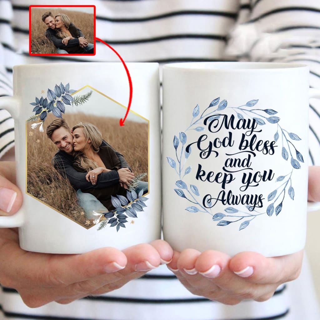 May God Bless You And Keep You Always Personalized Custom Photo Mug