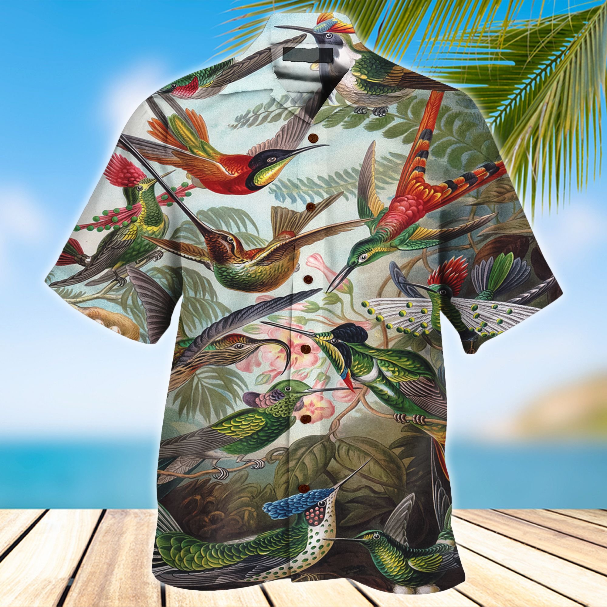 Hummingbird Pattern 3D All Over Printed Hawaiian Shirt And Short