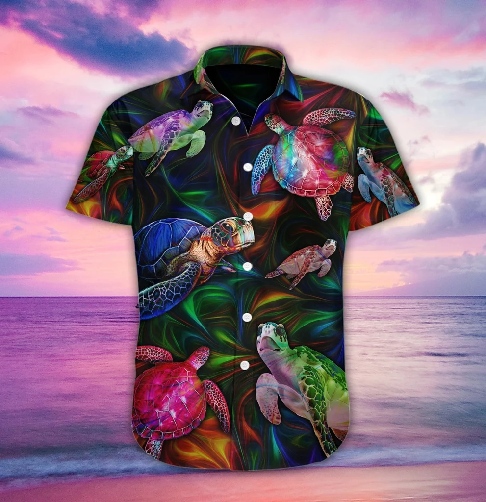 Magic Turtle Fantasy Print Polyester Hawaii Shirt Ha53278