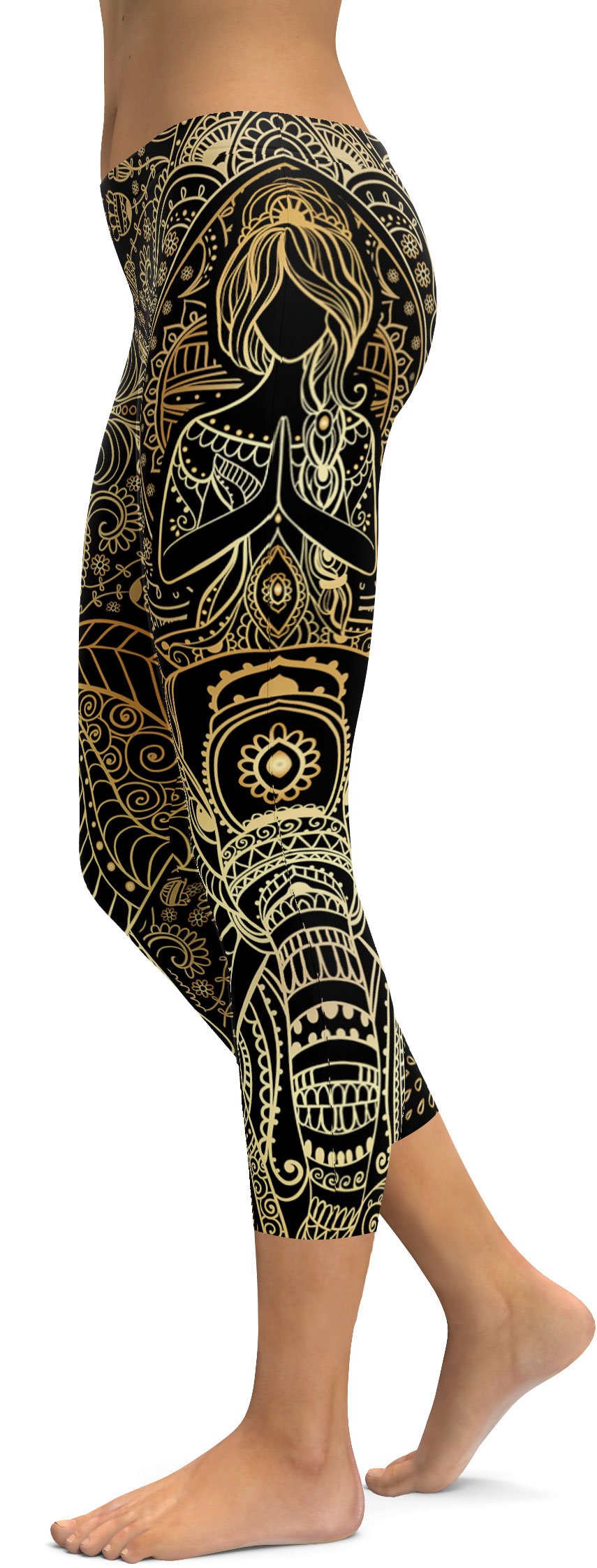 Golden Ornamental Elephant Capris