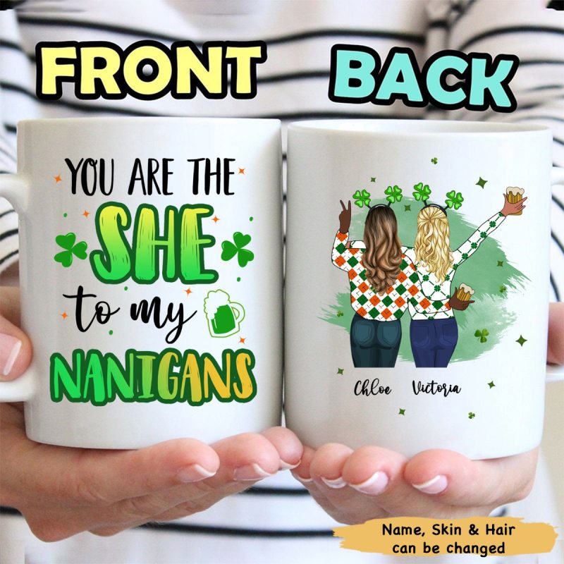 Shenanigans Bestie Personalized Custom Coffee Mug Gifts For Best Friend