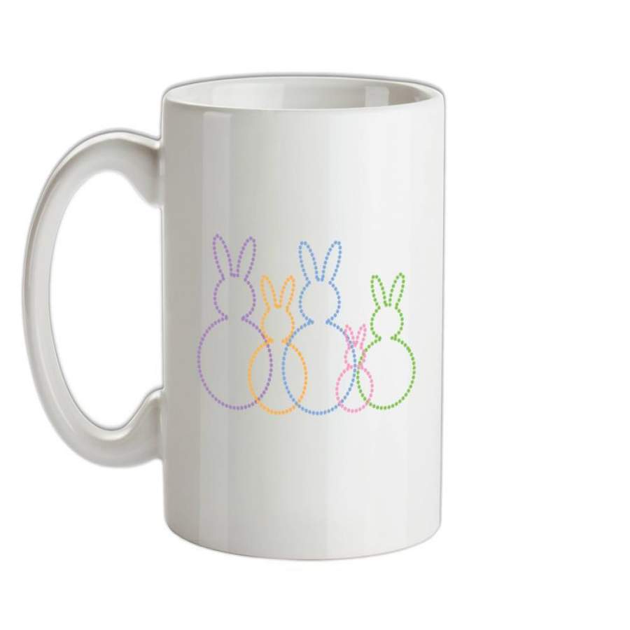 Bunny Family Outline Ceramic Mug