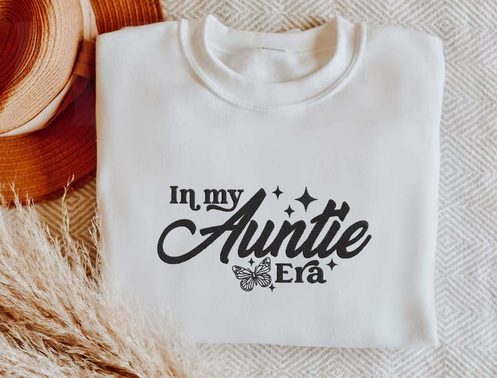 In My Auntie Era Embroidered Halloween Sweatshirt 2D Crewneck Sweatshirt All Over Print Sweatshirt For Women Sweatshirt For Men Sws3020