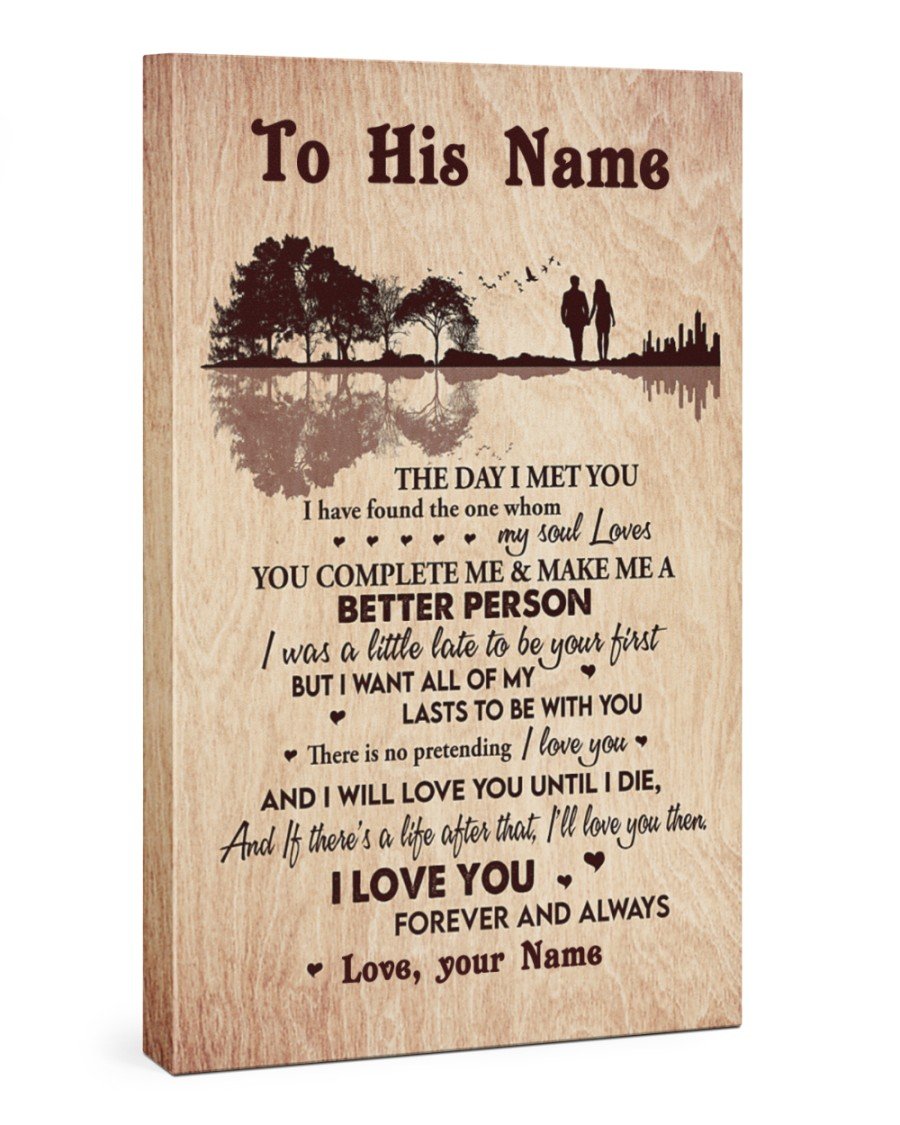 The Day I Met You Personalized Name Canvas Great Gift For Boyfriend Poster Wall Art Home Decor