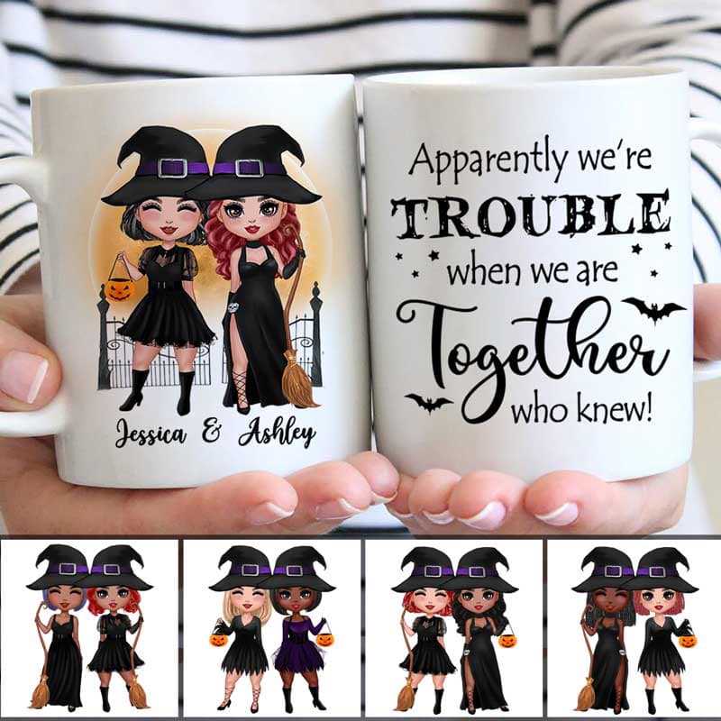 Halloween Witches Doll Besties Personalized Coffee Mug