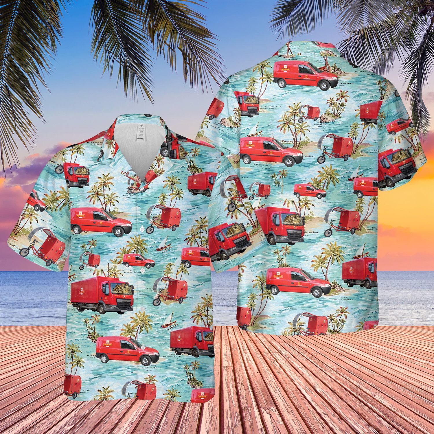 Royal Mail Delivery Vehicles Blue Nice Design Unisex Hawaii Shirt For Men And Women Ha44975