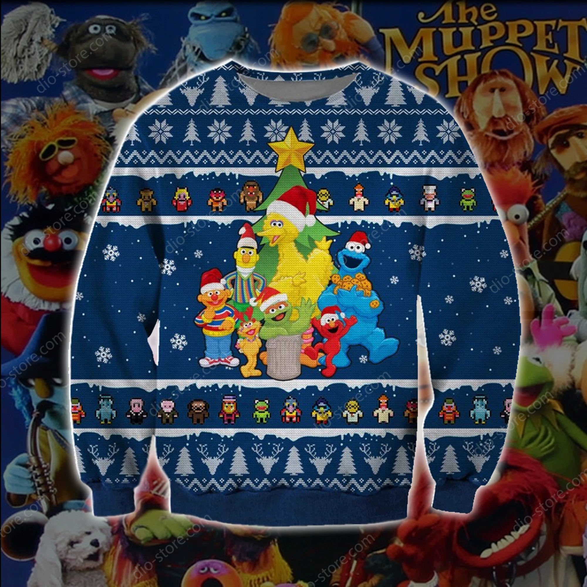 The Muppet Show Knitting Pattern 3D Print Ugly Christmas Sweater Hoodie All Over Printed Cint10601