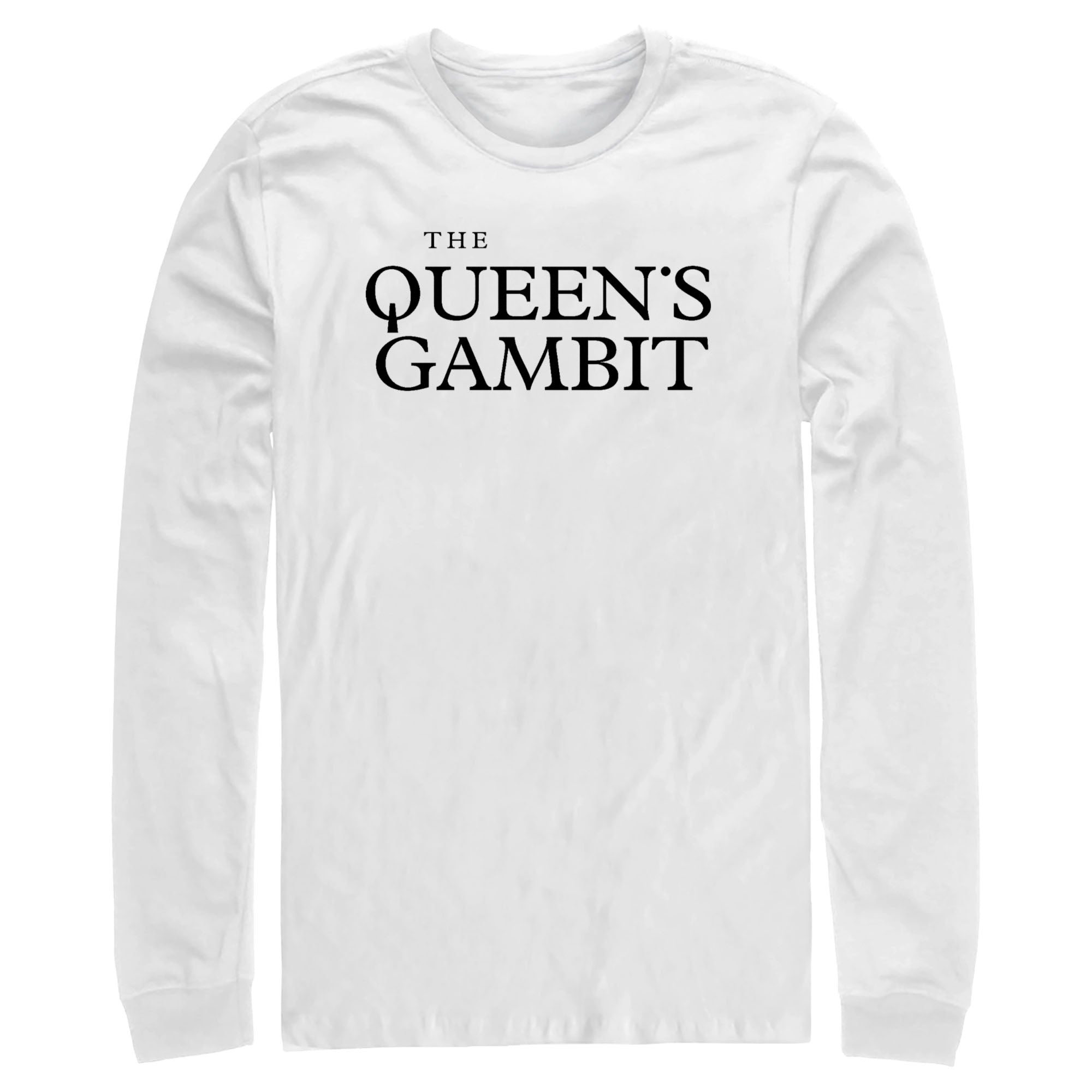 The Queen’S Gambit Men’S White Logo  Long Sleeve Shirt