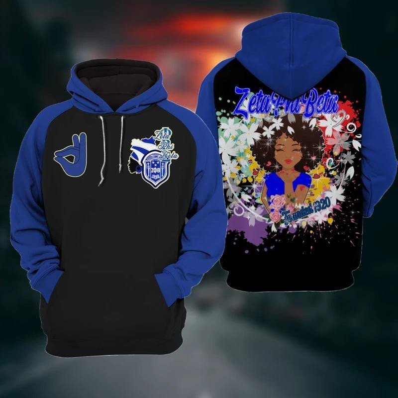 Sorority Hoodie – Zeta Phi Beta Rainbow Flower Girl Hoodie