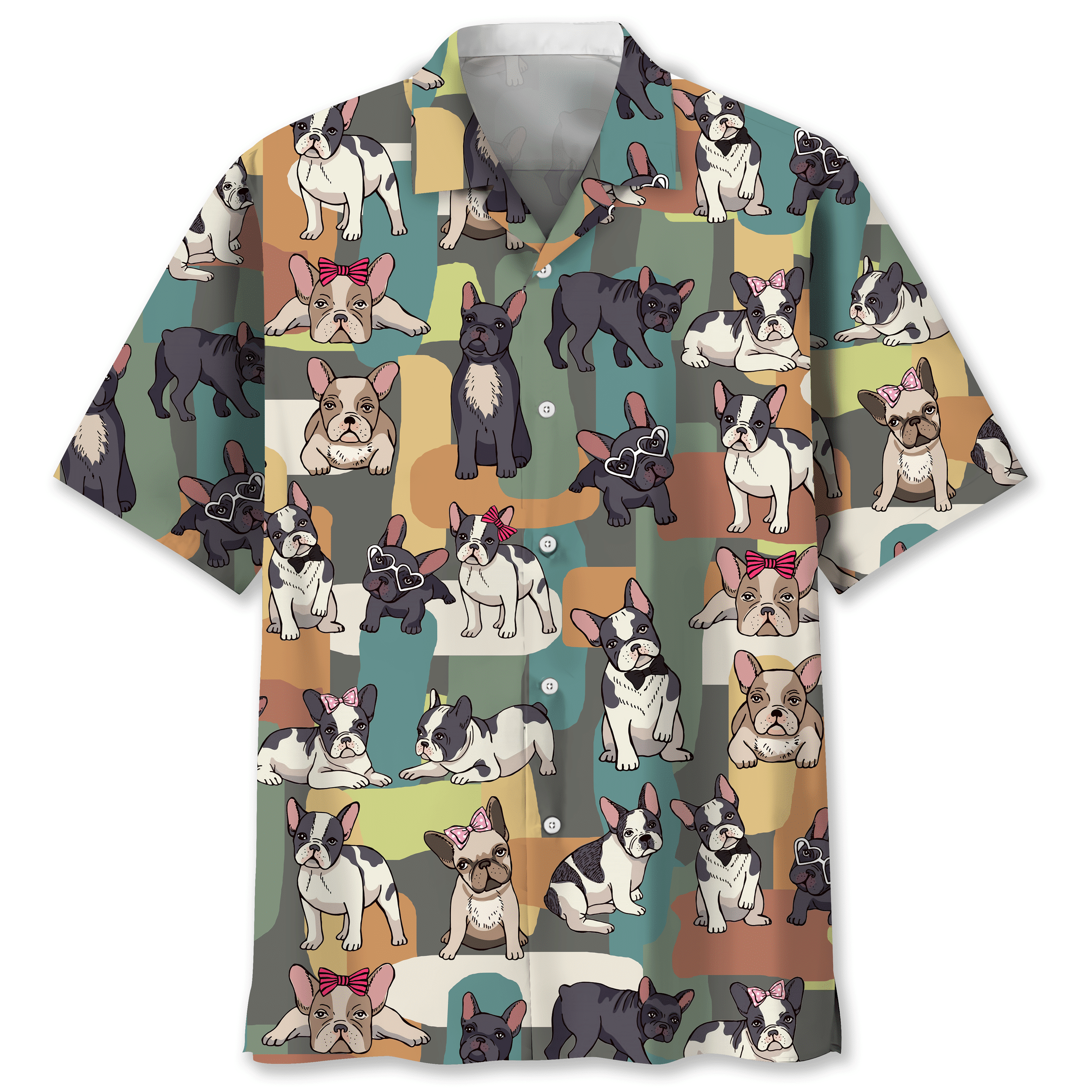 French Bulldog Funny Color Hawaii Hawaii Aloha Shirt For Dog Lover Ha40967