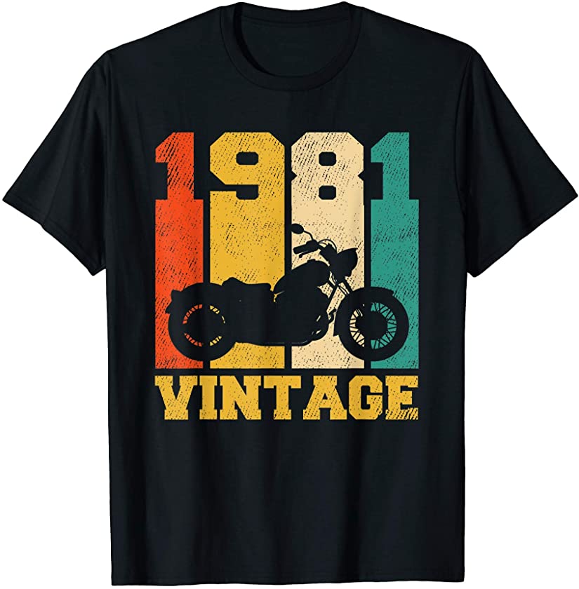 40 Years Old Gifts Vintage 1981 Motorcycle 40th Birthday T-Shirt