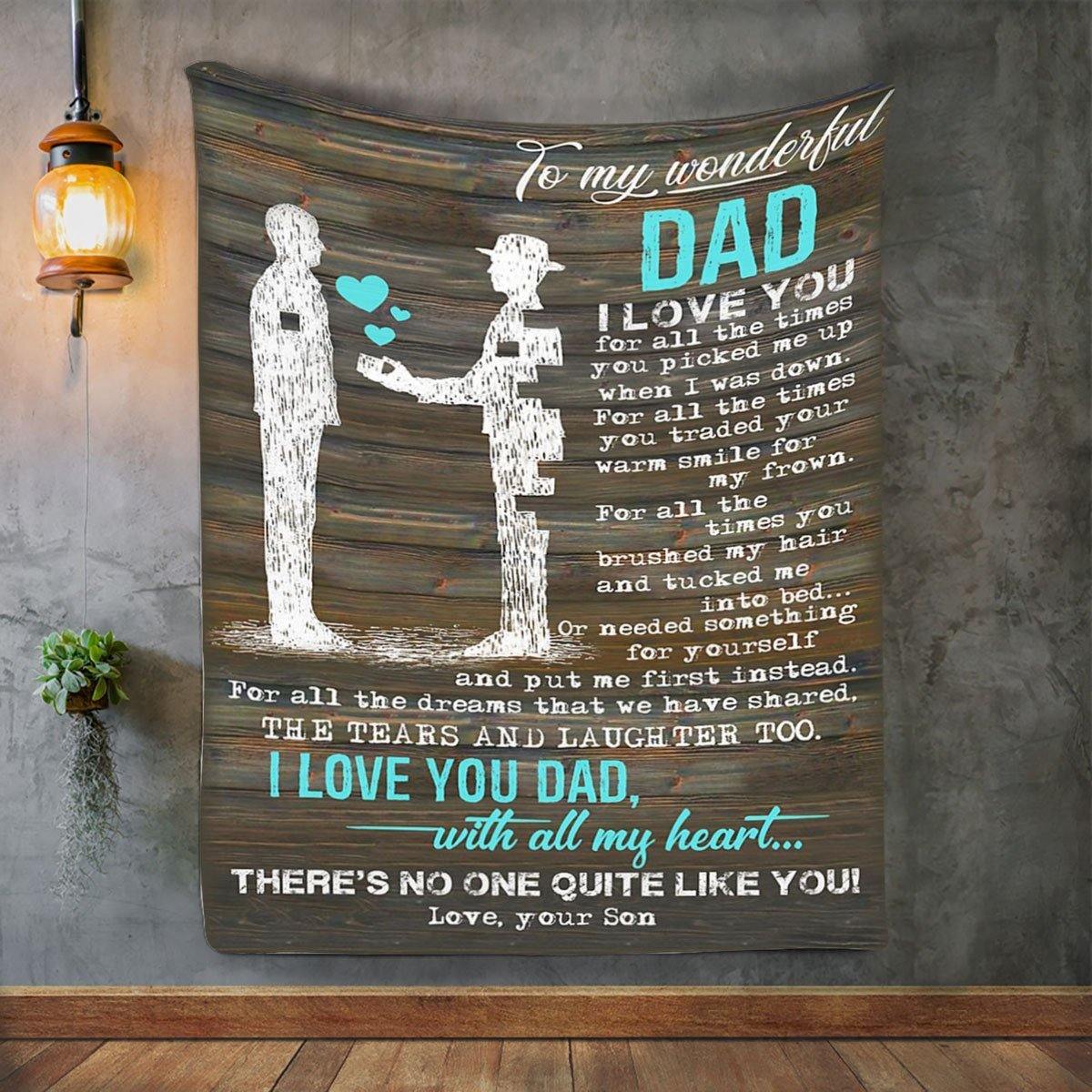 To My Dad From Son – Best Idea Gift For Dad, Gift For Home Decor, Gift For Family  – Fleece Blanket