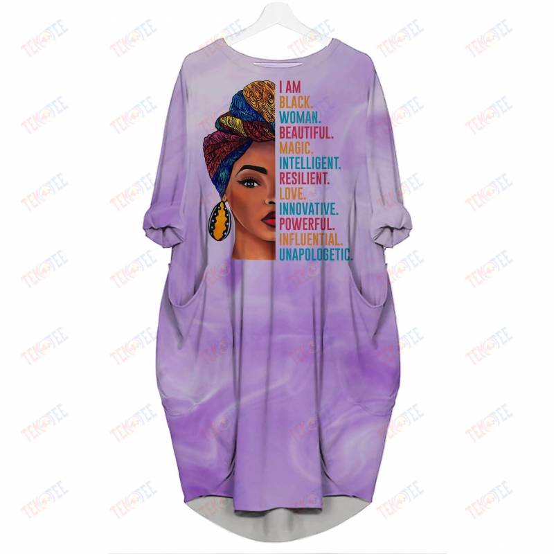 Temotee African Dress 9 – I Am Black Woman Beautiful Magic Intelligent 3D Dress Afro Girl Shirt African American Woman Gift Idea TMT4938