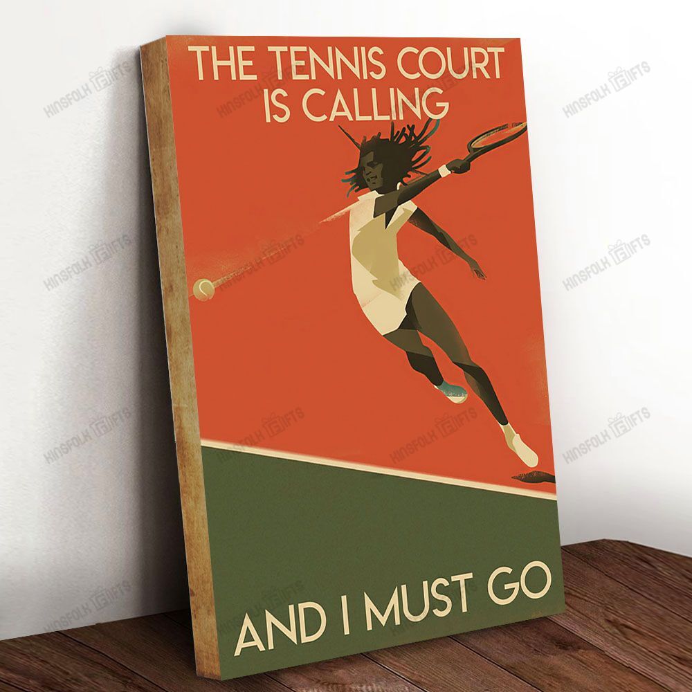 African American The Tennis Court Is Calling Canvas Poster Wall Art, Poster Print, Canvas Print Wall Decor