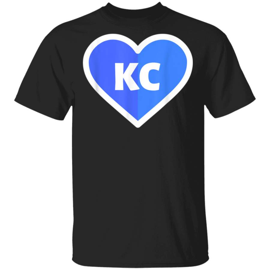 I Love KC Heart Royal Baby Blue Kansas City Fan Sports Gift TShirt