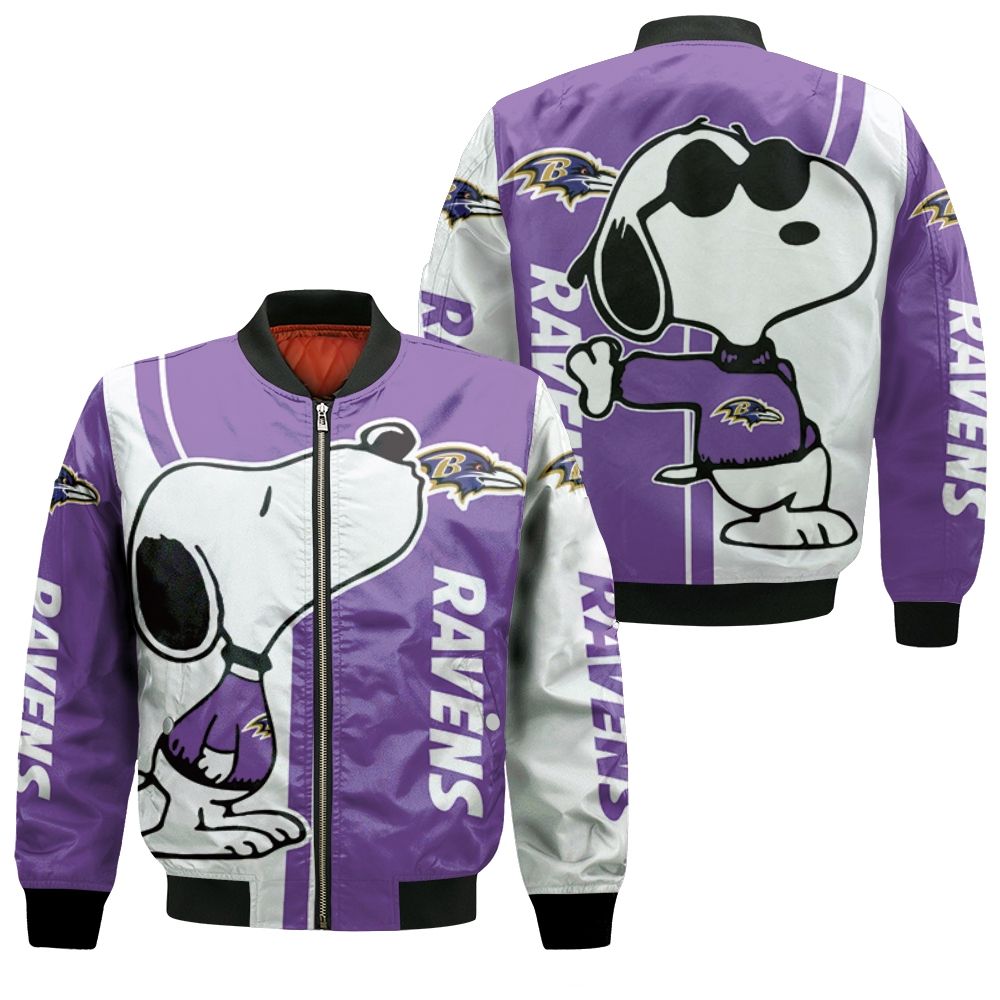 Baltimore Ravens Snoopy Lover 3D Printed Bomber Jacket