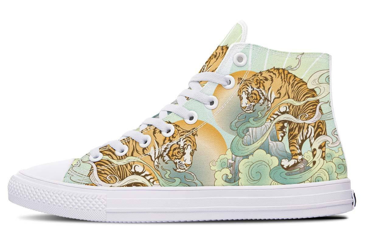 Cartoon Style Tiger High Top Shoes