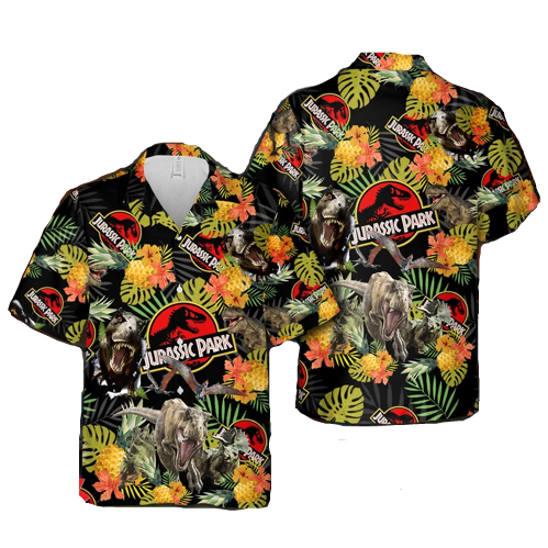 Unifinz Jurassic Park Hawaiian Shirt Jurassic Park Tropical Dinosaur Hawaii Shirt Jurassic Park Aloha Shirt 2022