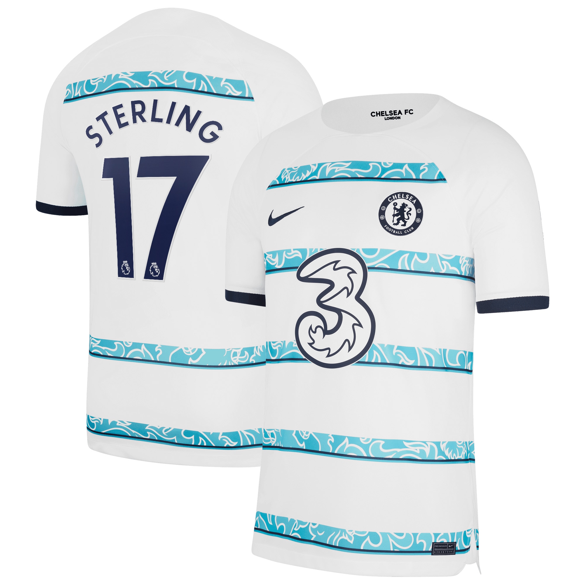 Raheem Sterling Chelsea 2022/23 Away Breathe Stadium Replica Player Jersey – White