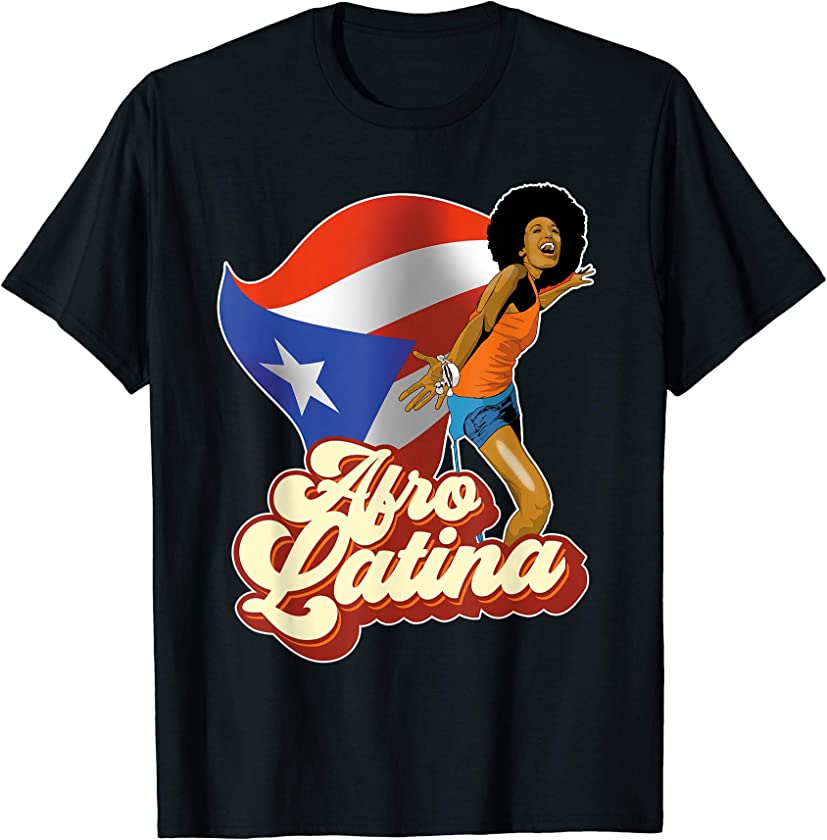 Afro Latina Puerto Rican Flag T-Shirt