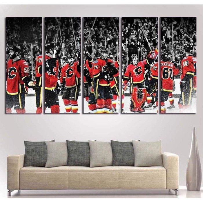 Calgary Flames Canvas Home Decor Hockey Wall Art Poster 6171