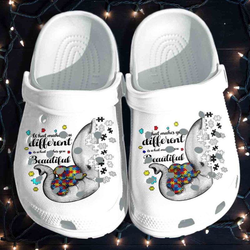 Autism Awareness Elephant Mom Puzzle Crocband Clog Shoes For Men Women