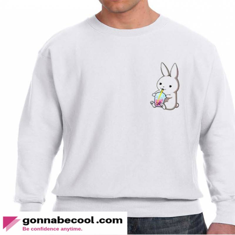 Cute Boba Loving Bunny Impressive Sweatshirt