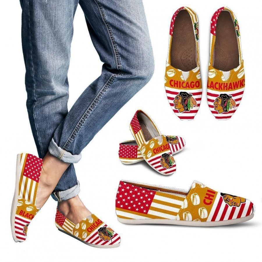 American Flag Chicago Blackhawks Casual Shoes #463