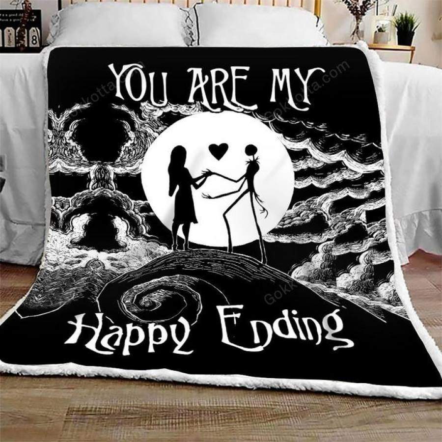 You Are My Happy Ending Blanket – Gift for Husband/Wife – Anniversary gift, Birthday gift, Christmas gift, Valentine gift, Funny gift, Haloween gift