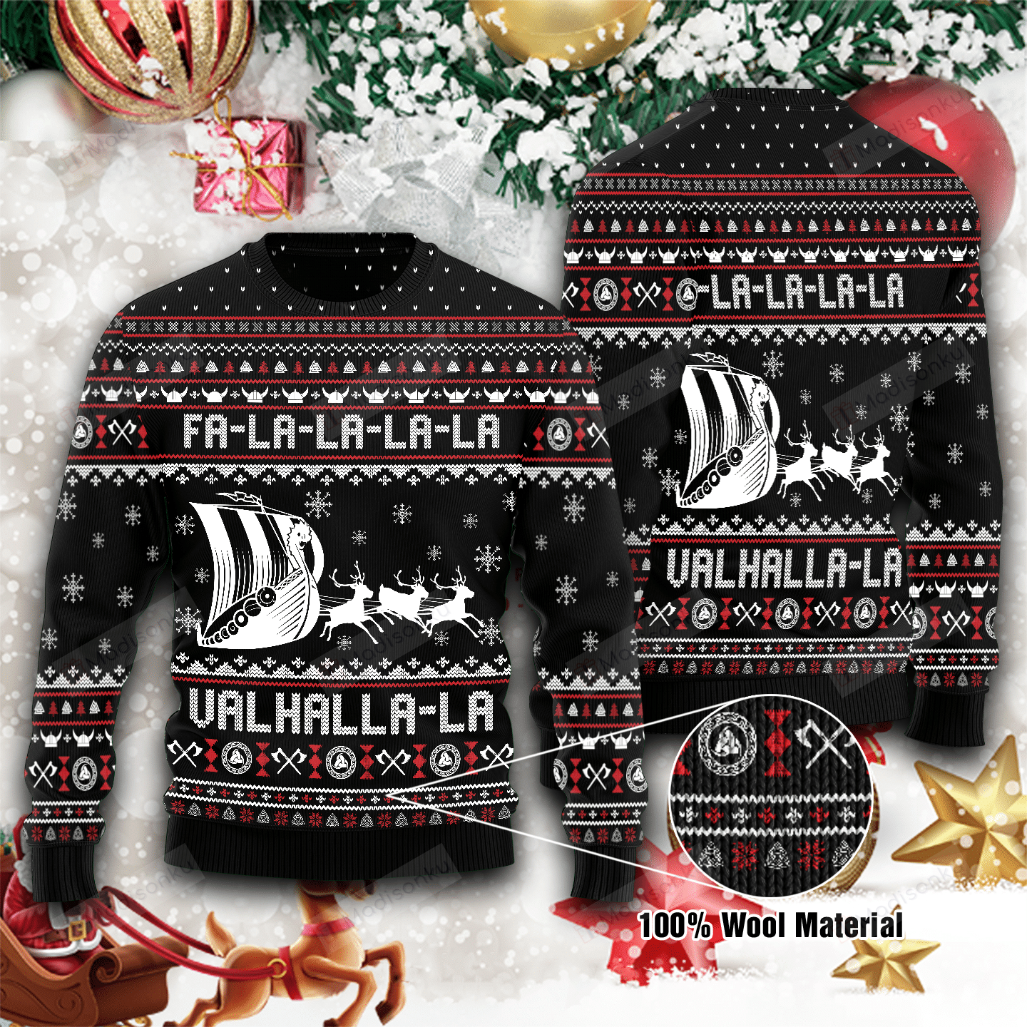 Viking Fa-La-La-La Ugly Christmas Sweater, All Over Print Sweatshirt