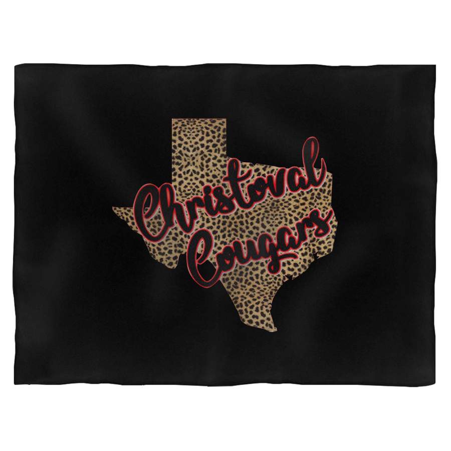 Christoval Cougars Leopard Texas Blanket