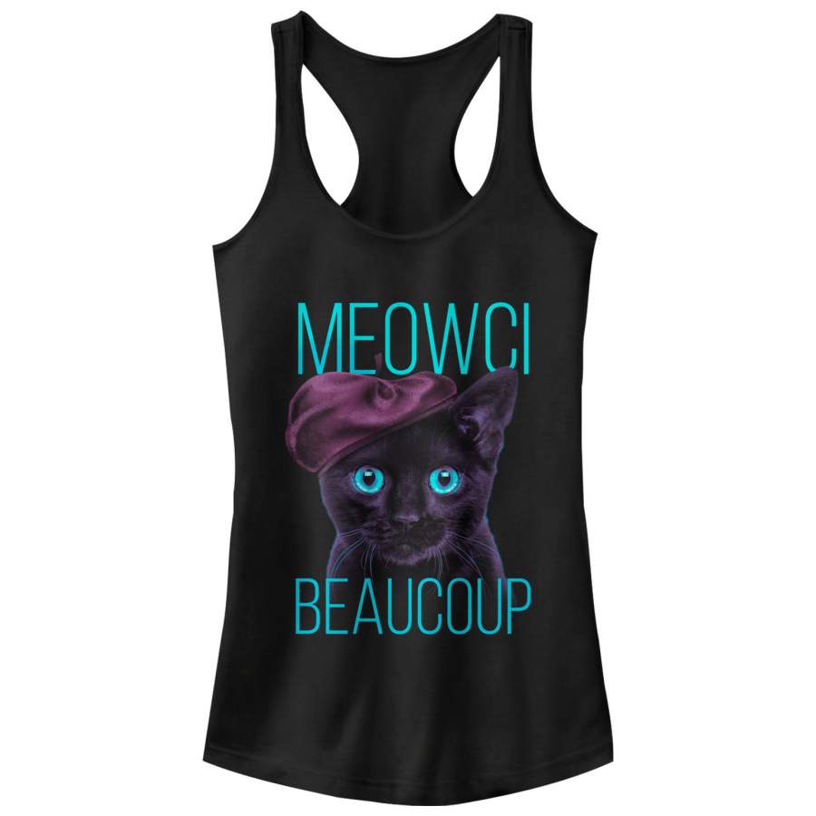 CHIN UP Junior’s French Cat  Racerback Tank