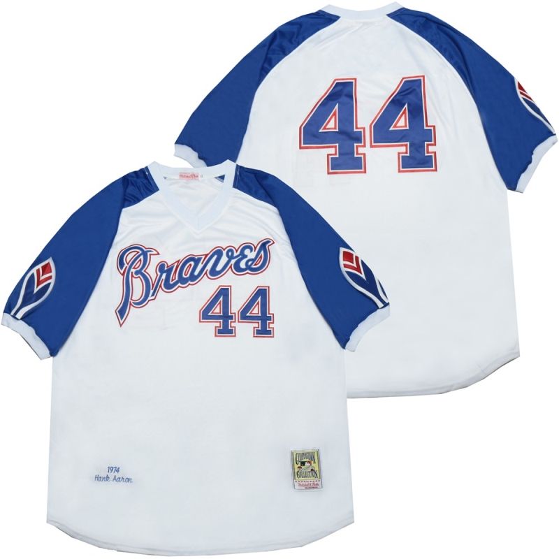 Atlanta Braves Hank Aaron #44 2020 MLB White And Blue Jersey