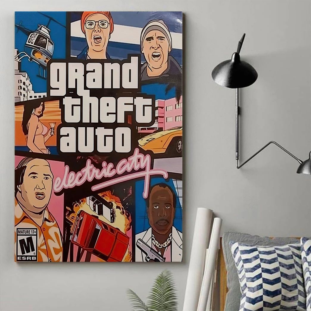 Alohazing 3D Gta Electric City Custom Canvas