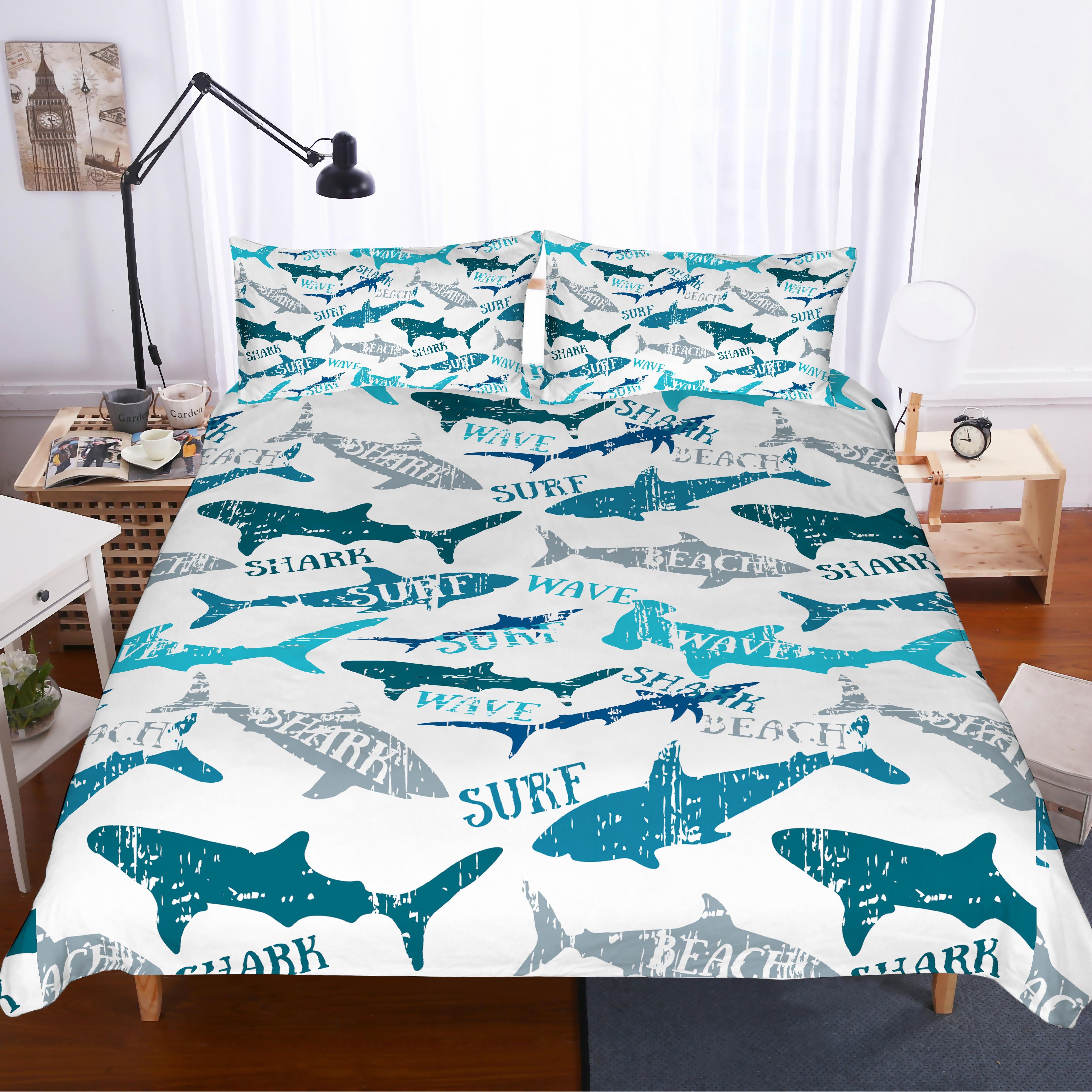 3D Shark Quilt Cover Set Bedding Set Pillowcases 114