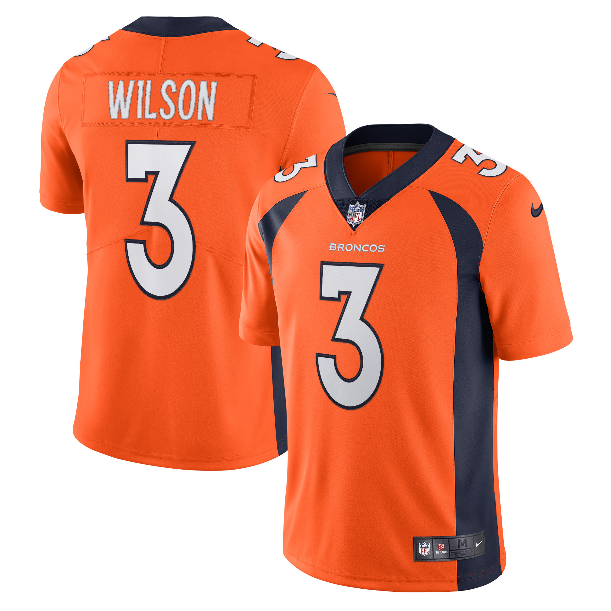 Men’s Denver Broncos Russell Wilson Orange Team Vapor Limited Jersey