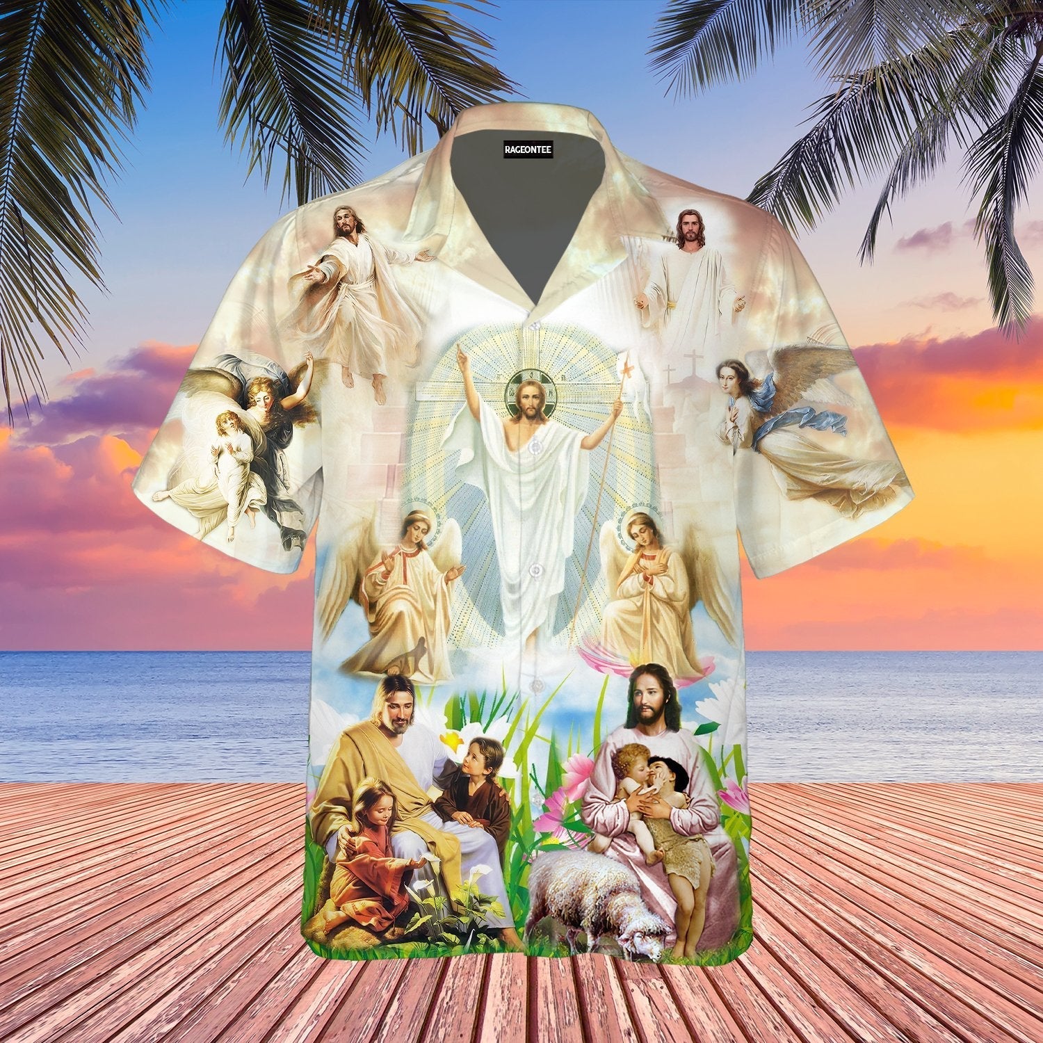 Jesus Are Playing With Children Aloha Hawaii Shirts For Men And Women Ha27551