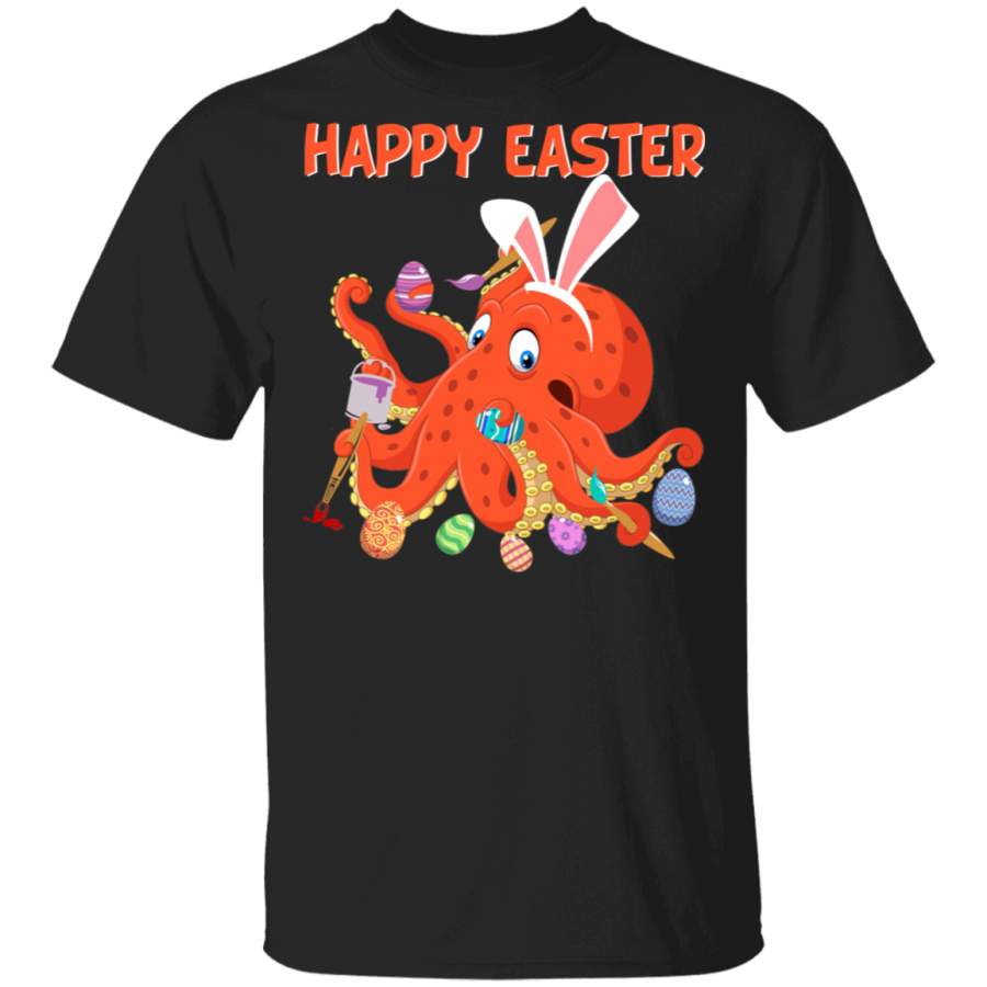 IHappy Easter Cute Octopus Eggs Hunting Bunny Octopus Shirt For Kids Men Women Christian Gifts T-Shirt