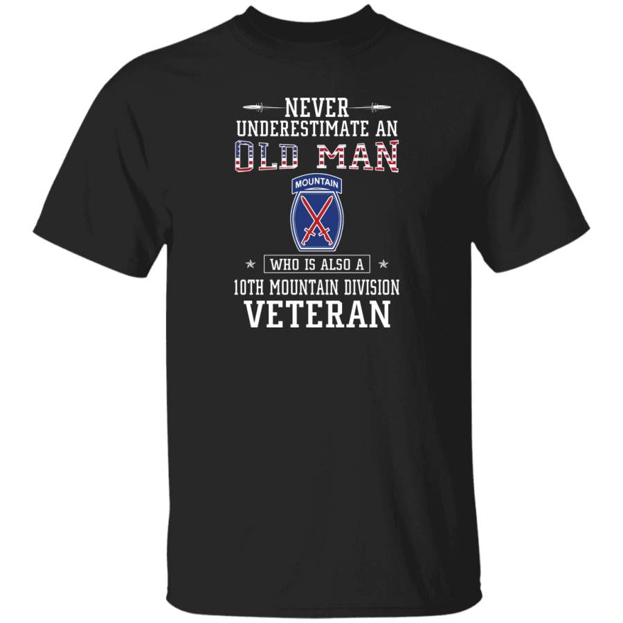 Never Underestimate a 10th Mountain Division Veteran T-Shirt Veterans Day Christmas Gift Mug