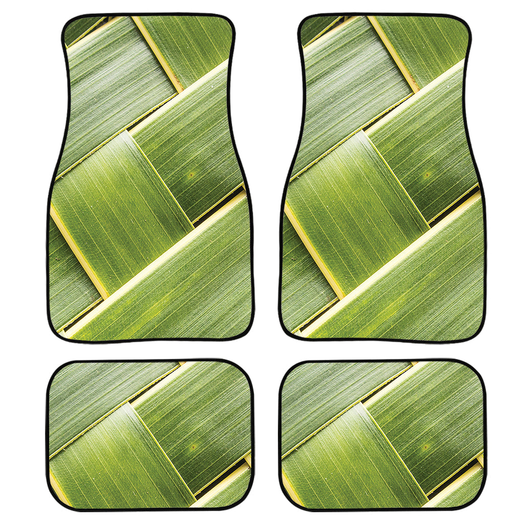 Coconut Leaf Print Front And Back Car Floor Mats, Front Car Mat