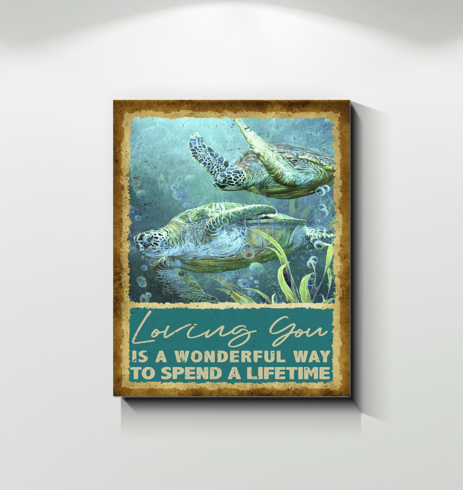 Wall Art For Living Room/Bedroom Turtle Motivational Gift Ideas For New Home Or Home Decor Wall Art, Matte | A Wonderful Way Canvas Wall Art