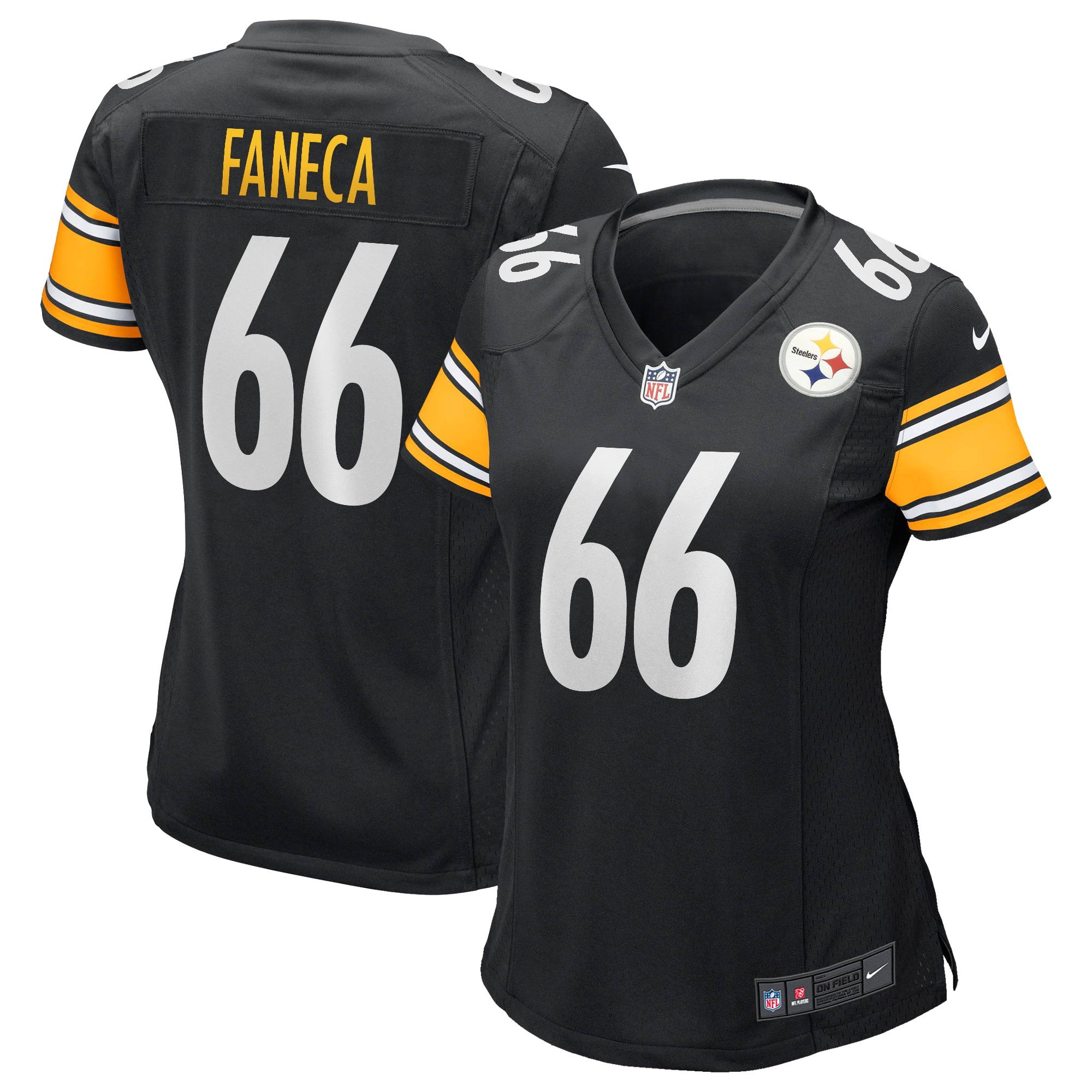 Women’s Pittsburgh Steelers Alan Faneca Black Game Retired Player Jersey